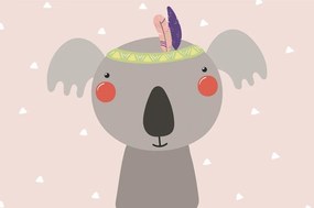 Carta da parati – Koala con piuma indiana