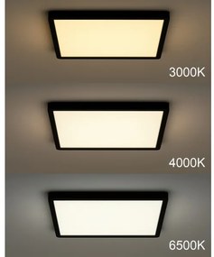 Plafoniera da soffitto LED 24W/230V 3000/4000/6500K 30x30 cm nera