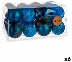 Set di palline di Natale Azzurro Plastica Ø 8 cm (6 Unità)