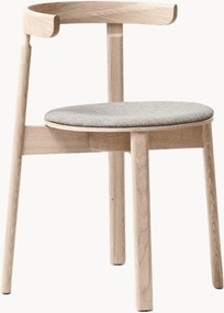 Sedia impilabile in legno di quercia con seduta in lana Lunar
