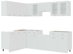 Set armadi da cucina 11 pz bianco in truciolato