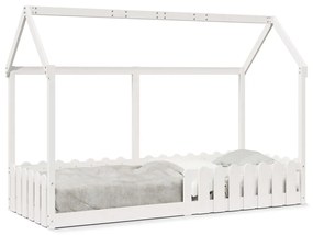 Giroletto Casetta Bambini Bianco 80x200 Cm Legno Massello Pino /