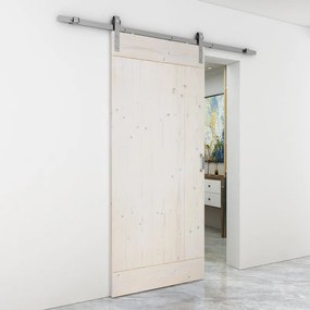 Porta scorrevole reversibile Smooth in legno bianco, L 96 x H 215 cm, con binario Country satinato