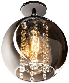 Lampada pensile di vetro rispecchiato con cristalli APP599-1C