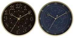 Orologio da Parete DKD Home Decor Azzurro Nero Alluminio Plastica Moderno 30 x 4 x 30 cm (2 Unità)