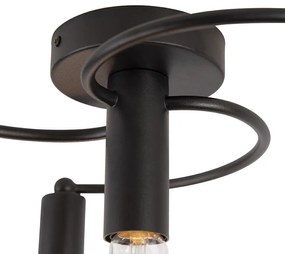 Plafoniera Art Déco nera 4 luci - Facil