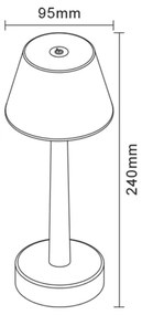 Zuma Line ETLED-642-BK - Lampada ricaricabile LED RGBW Dimmable COLOR 0,7W/1300 mAh IP44 nero