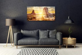 Quadro acrilico Paesaggio del sole del deserto 100x50 cm