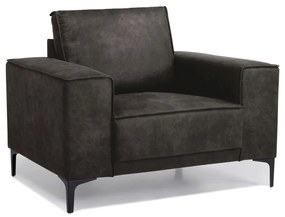 Poltrona in similpelle nera e grigia Copenhagen - Scandic