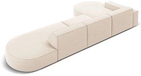 Divano angolare in velluto beige (angolo sinistro) Jodie - Micadoni Home