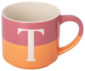 Tazza lettera T arancio 400 ml Blend Collection