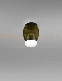 Faro lampada da soffitto s verde antico bianco montatura nero opaco...