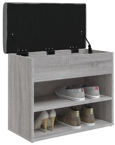 Panca porta scarpe grigio sonoma 62x32x50 cm legno multistrato