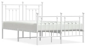 Giroletto con testiera e pediera metallo bianco 135x190 cm