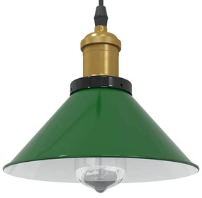 Lampada A Sospensione Regolabile E27 Verde Lucido Ø22cm Metallo /