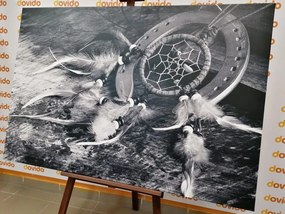 Quadro su tela – Acchiappasogni in bianco e nero