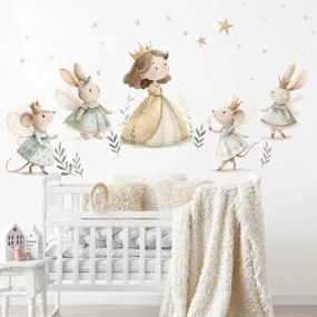 Adesivo murale - Piccole principesse nel prato | Inspio
