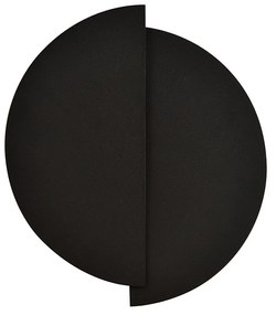 Applique Minimal Rotonda 1 Luce Indiretta Agni In Acciaio Nero