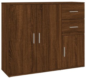 Credenza rovere marrone 91x29,5x75 cm in legno multistrato