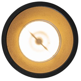 Set van 6 moderne inbouwspots zwart met goud GU10 70mm IP44 - Dept