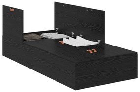 Struttura letto  rovere nero legno ingegnerizzato singolo