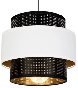 Lampadario a sospensione con filo NESS 2xE27/60W/230V diametro 30 cm nero/bianco