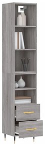 Credenza Grigio Sonoma 34,5x34x180 cm in Legno Multistrato