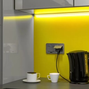 Brilagi - Presa doppia da incasso a pavimento per esterno IP55 cromo opaco rettangolare