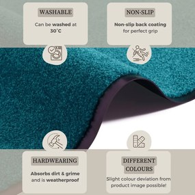 Tyrkysová rohožka Hanse Home Wash &amp; Clean, 39 x 58 cm