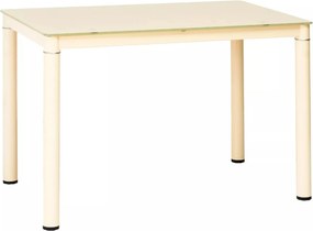 Tavolo Galant in vetro temperato crema – 100x60x75 cm