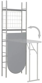 Set tavolo e sedie pieghevoli scaffale 3 pz mdf acciaio grigio