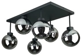 Lampadario a plafone DEA 6xE14/60W/230V nero/fumé nero