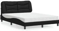 Letto con Materasso Nero 140x190 cm in Similpelle 3208717