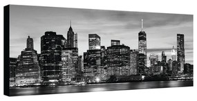 Stampa su tela Skyline New York b&w, bianco e nero 140 x 70 cm