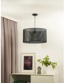 Duolla - Lampadario a sospensione con filo ROLLER RATTAN 1xE27/15W/230V diametro 45 cm nero