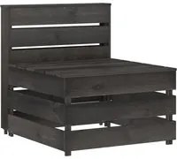 Divano Centrale Giardino su Pallet Legno Pino Impregnato Grigio 316195