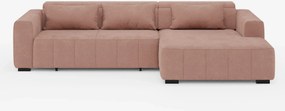 Doric Divano angolare con penisola e sedute allungabili con relax elettrico - poggiatesta reclinabili in tessuto smacchiabile T23
