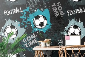 Carta da parati – Pallone da Calcio in Turchese