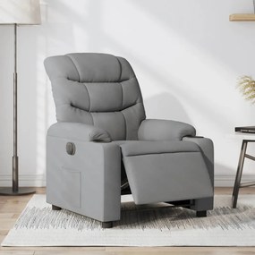 Poltrona Elettrica Reclinabile Grigio Chiaro İn Tessuto /