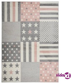 vidaXL Tappeto per Bambini 120x170 cm con Motivo Stella Rosa