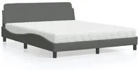 Letto con Materasso Grigio Scuro 160x200 cm Tessuto 3208425