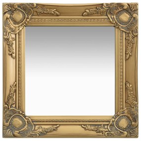 Specchio da Parete Stile Barocco 40x40 cm Oro