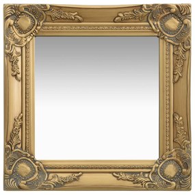 Specchio Da Parete Stile Barocco 40x40 Cm Oro /