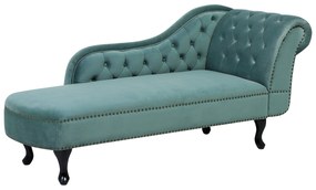 Chaise longue destra in velluto verde menta NIMES Beliani
