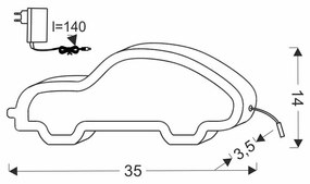 Lampada per bambini rosa Car - Candellux Lighting