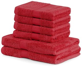 Set di 2 asciugamani rossi e 4 asciugamani rossi Bamby - DecoKing