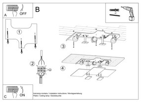 Sollux SL.0198 - Plafoniera FABIANO 3xE27/60W/230V bianco/cromo