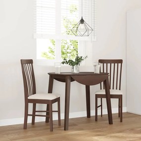 Sedie Da Pranzo Con Cuscini 2pz Marrone Legno Massello Di Hevea /