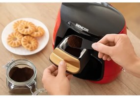 Sencor - Macchina da caffè con due tazze 500W/230V rosso/nero
