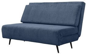 Divano letto in velluto a coste blu 140 cm Mallory - Støraa